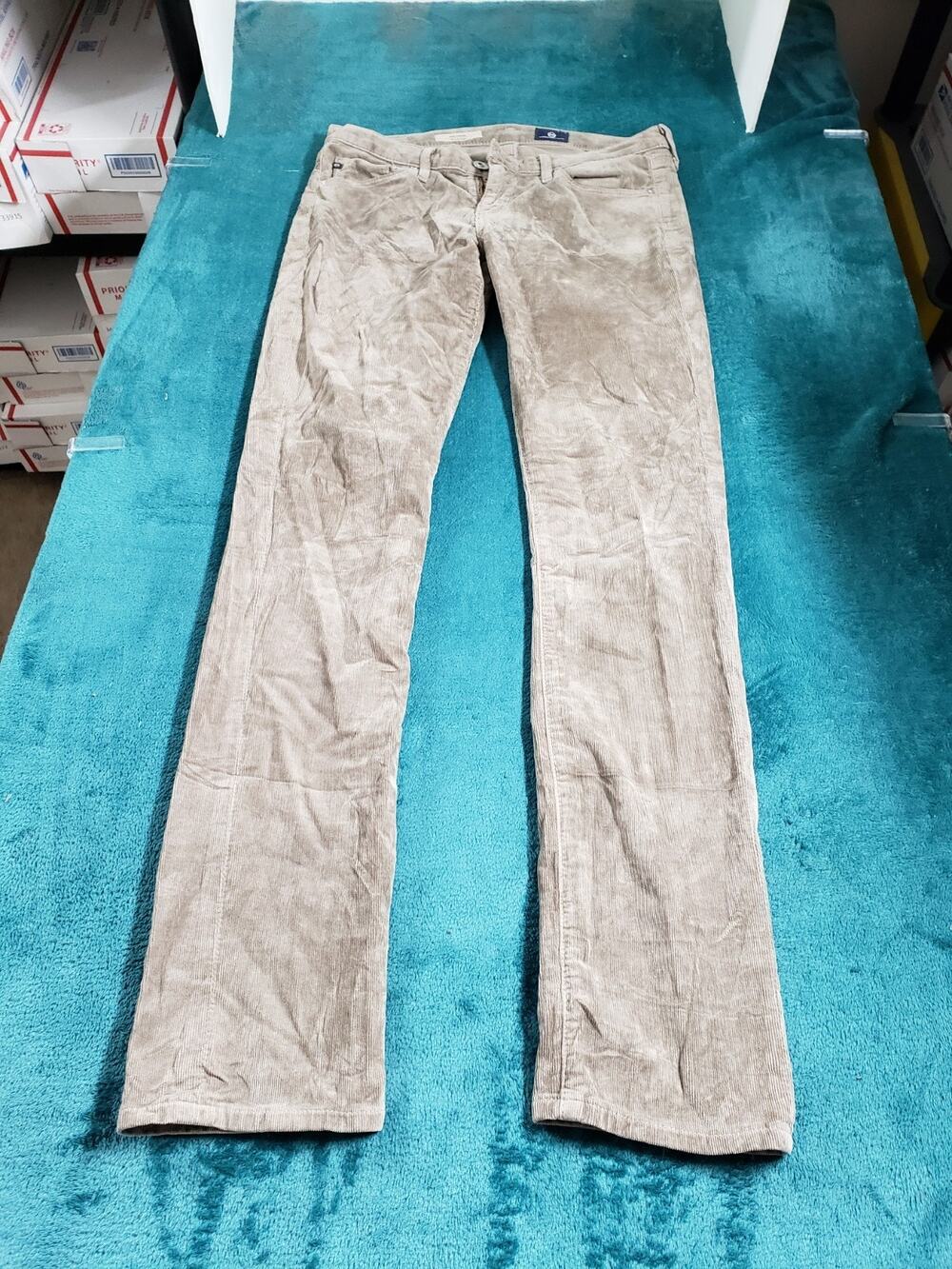 Adriano Goldschmied Jeans Size 27 Women Gray Corduroy Pants Stevie Slim Straight